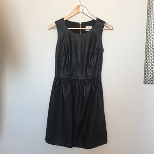 Black leather dress